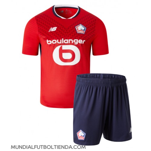 Camiseta Lille OSC Primera Equipación Replica 2024-25 para niños mangas cortas (+ Pantalones cortos)